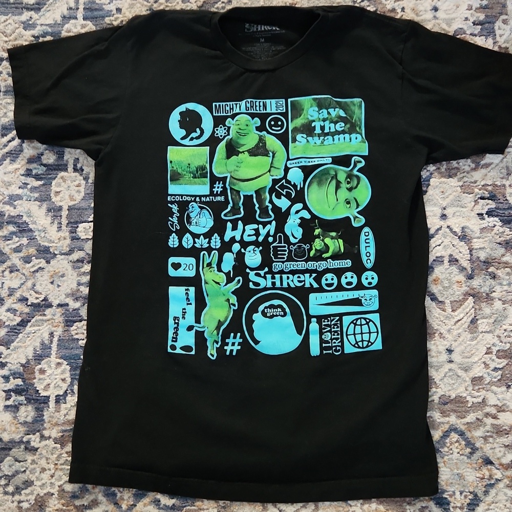 Dreamworks Shrek Graphic Tee in Black and Green Unisex
